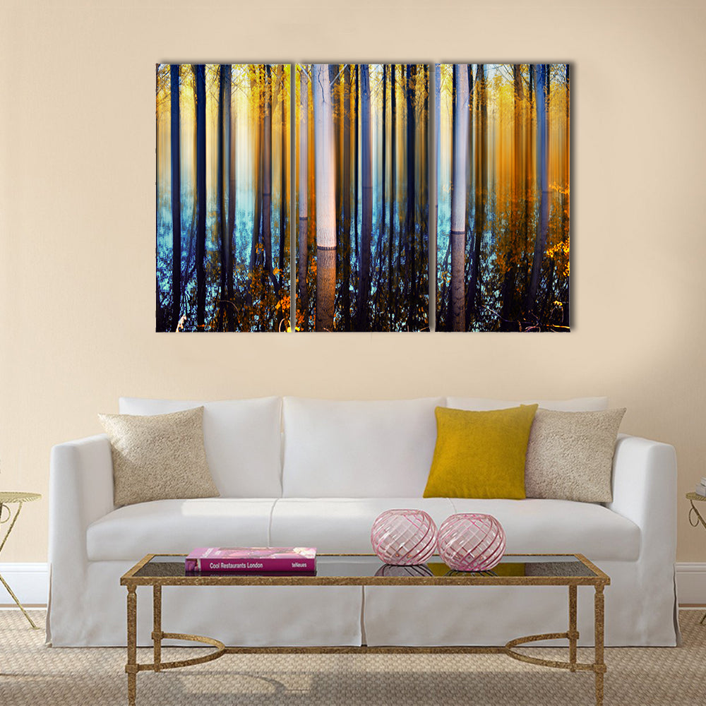 Forest In Autumn Abstract Canvas Wall Art