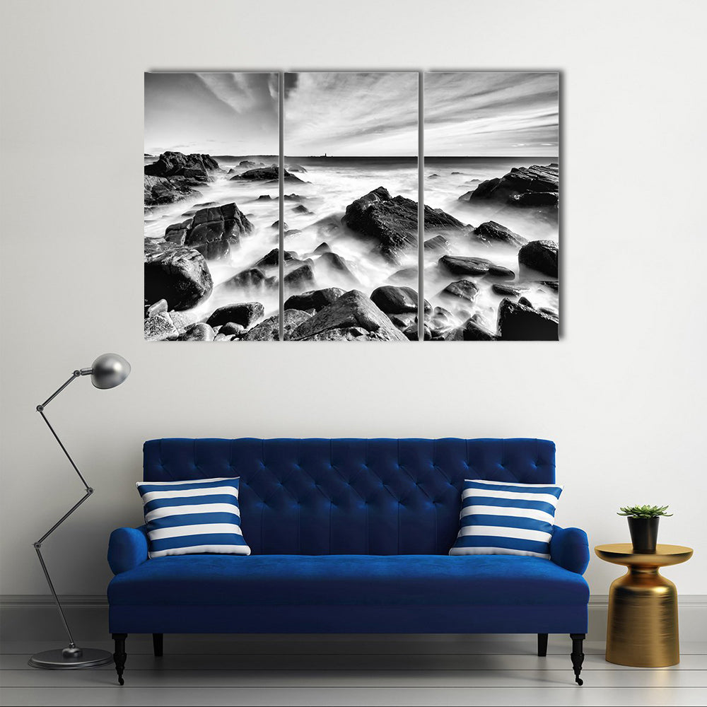 Portland Maine Rocky Coastline Canvas Wall Art