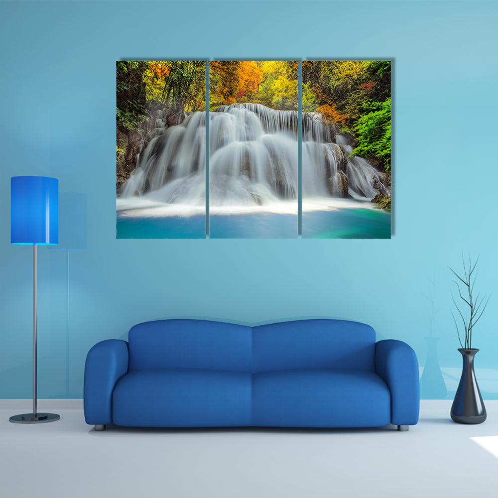 Tropical Waterfall In Thailand Canvas Wall Art
