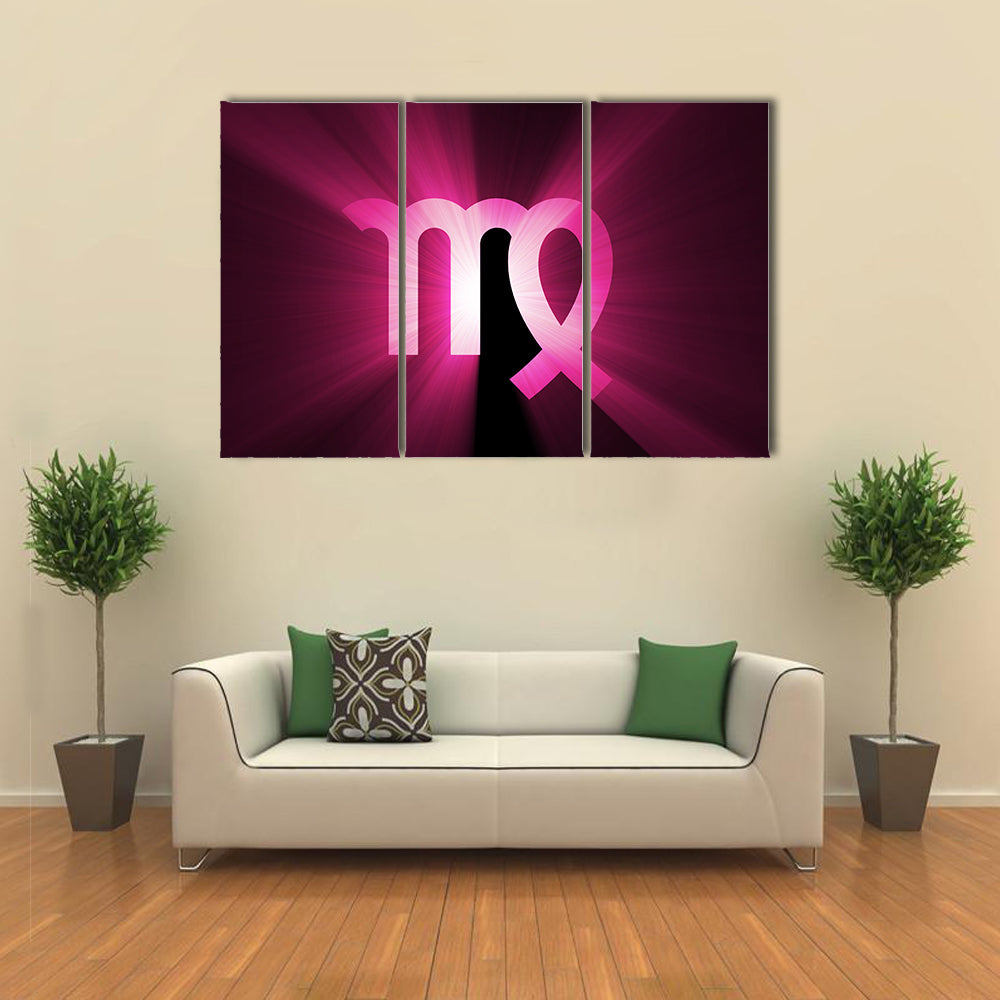 Radiant Virgo Zodiac Symbol Canvas Wall Art