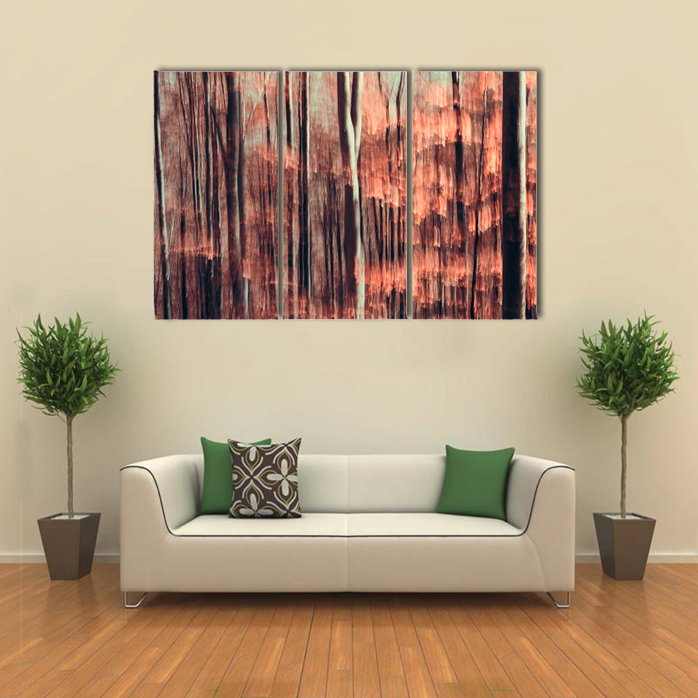 Autumnal Forest Motion Blur Canvas Wall Art
