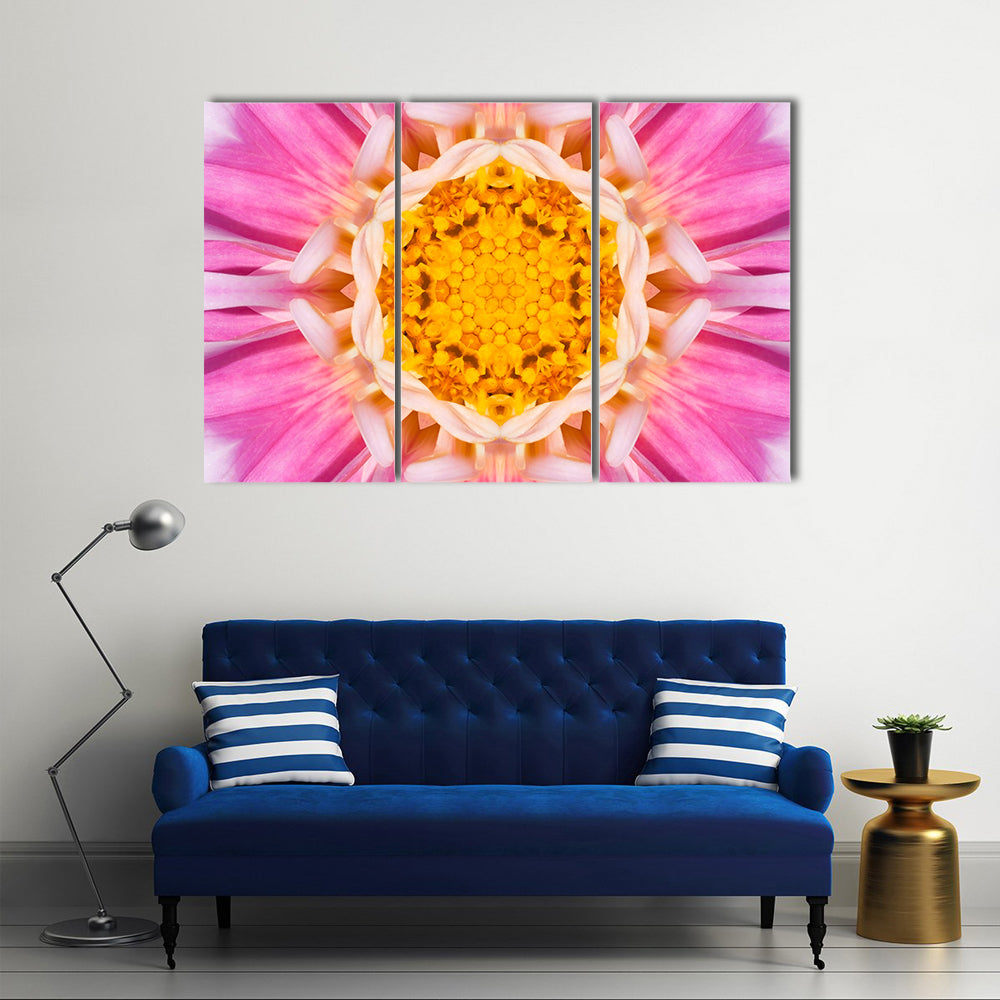 Pink Mandala Flower Canvas Wall Art