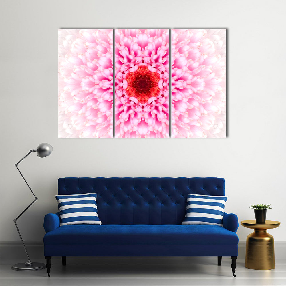 White Mandala Concentric Flower Canvas Wall Art