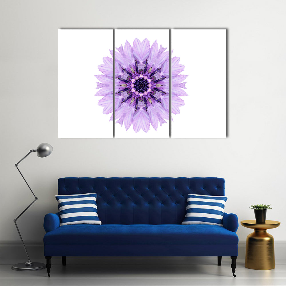 Purple Cornflower Mandala Canvas Wall Art