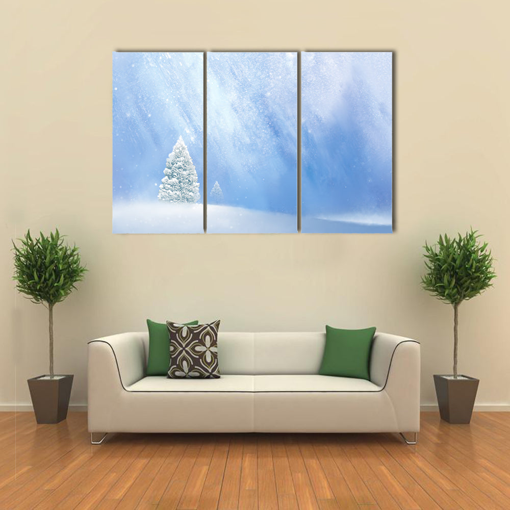 Snow-covered Pines in Soft Winter Light Canvas Wall Art