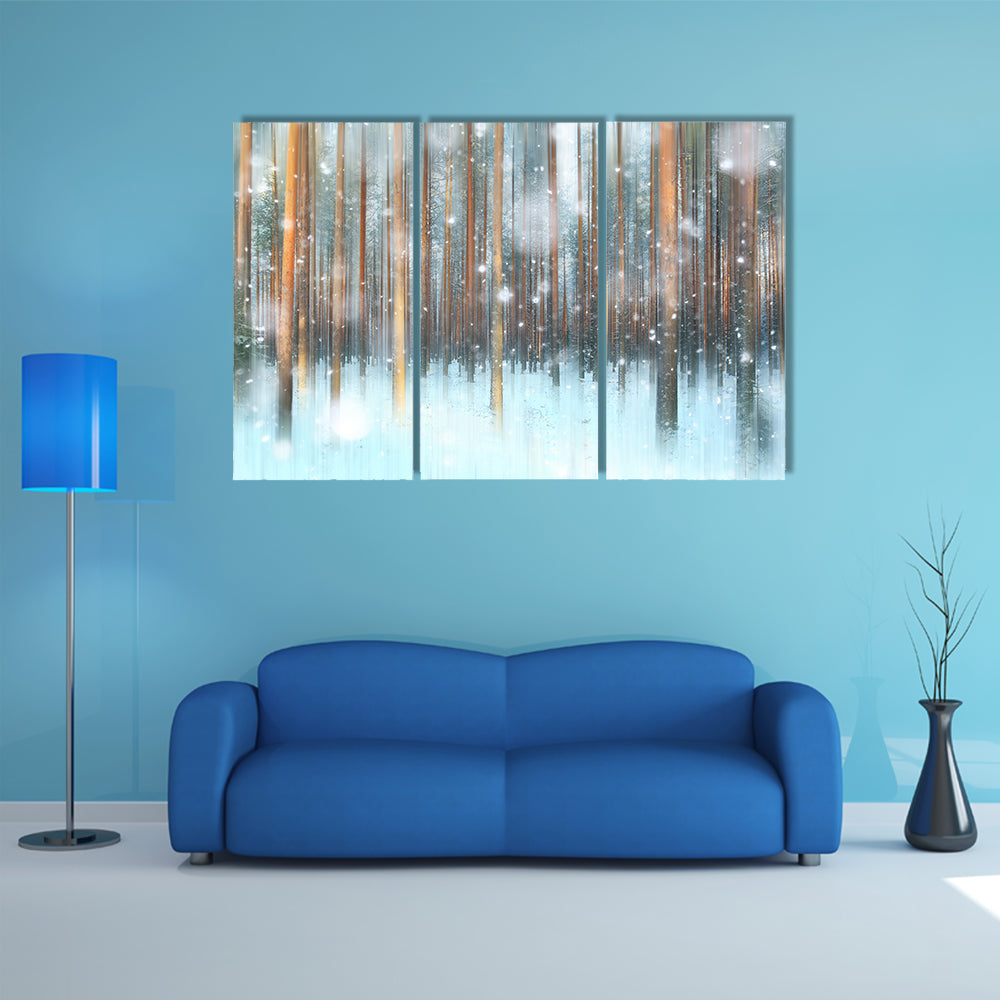Magical Winter Forest Canvas Wall Art