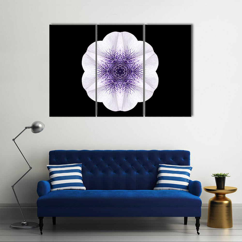 White Flower Mandala Canvas Wall Art