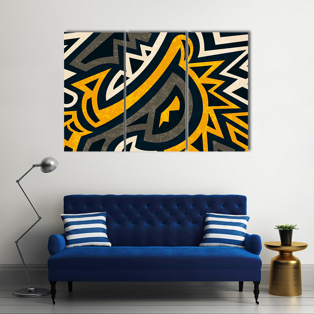 Seamless African Geometric Pattern Canvas Wall Art