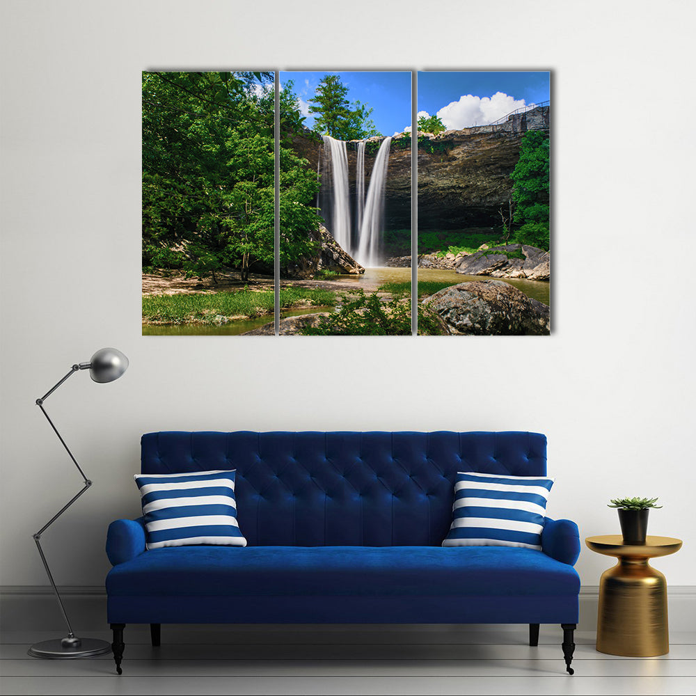 Noccalula Waterfall with Split Falls Canvas Wall Art