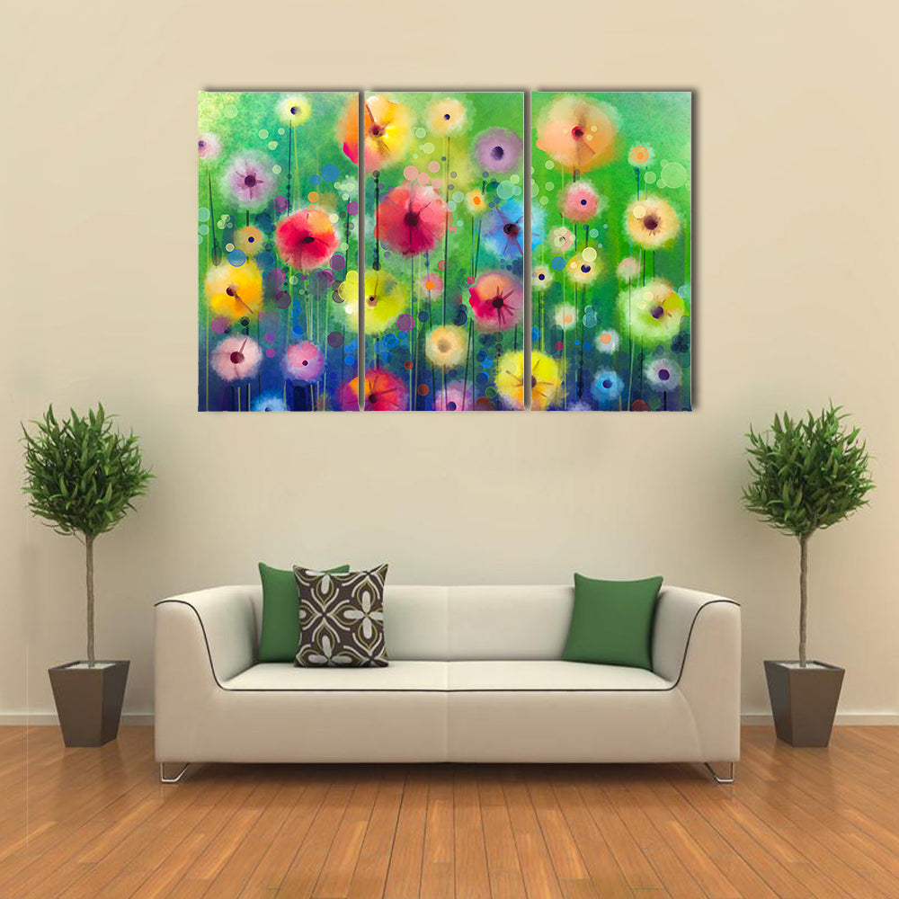 Spring Wildflower Illustration Canvas Wall Art