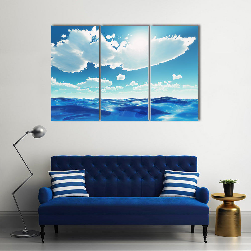 Summer Ocean Waves Canvas Wall Art