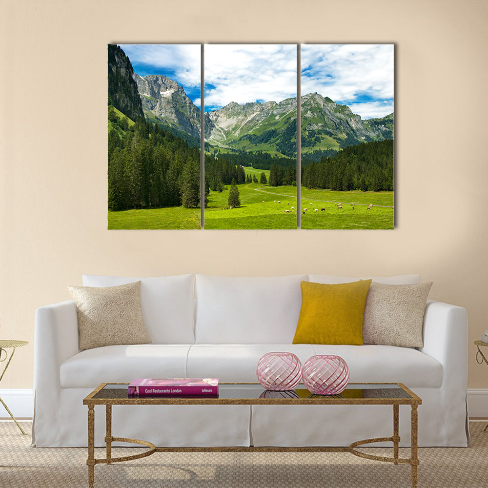 Arnibach Valley Near Engelberg Canvas Wall Art