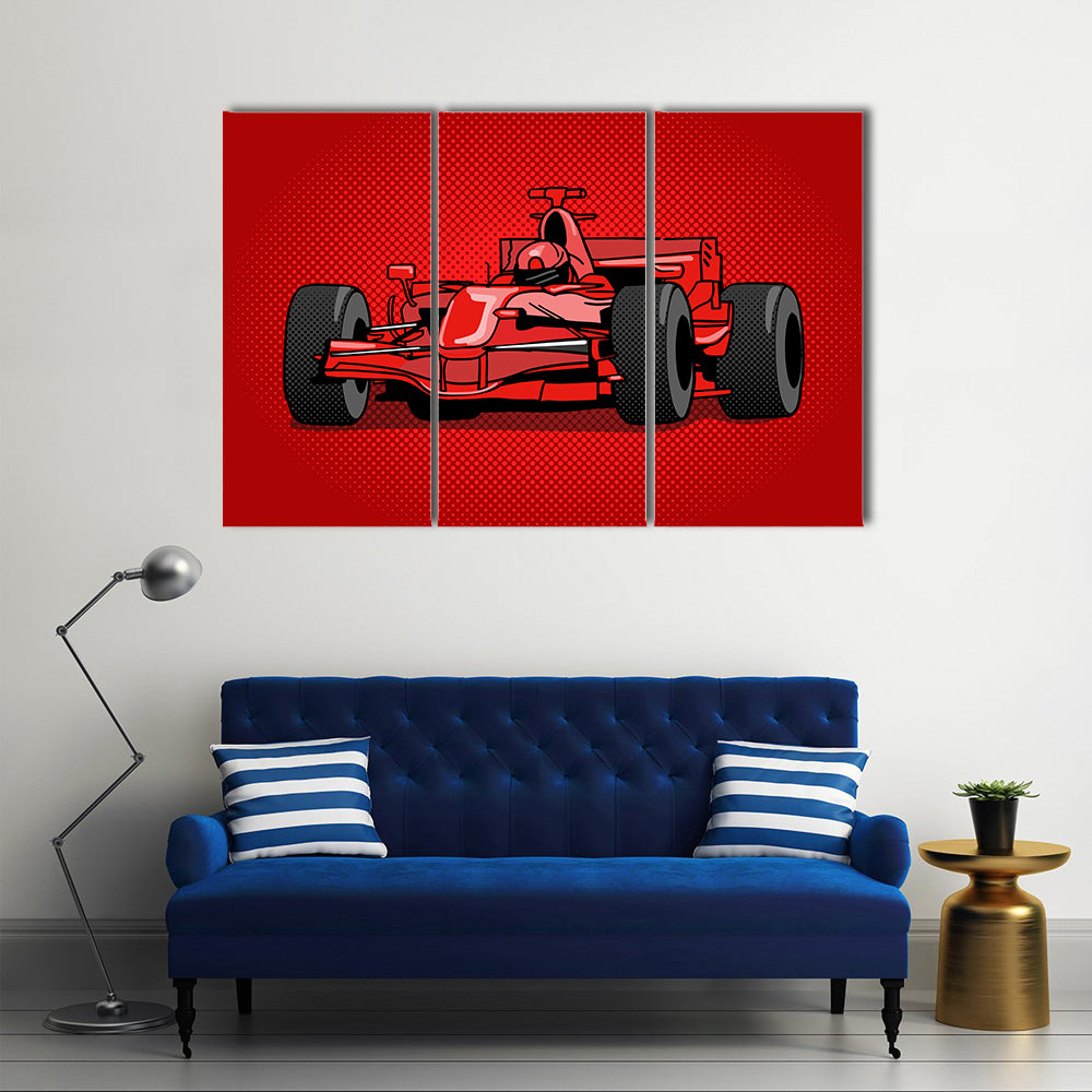 Red Pop Racing Car Canvas Wall Art