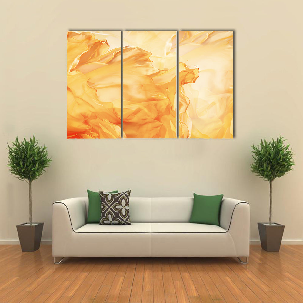 Golden Flowing Fabric Abstract Canvas Wall Art