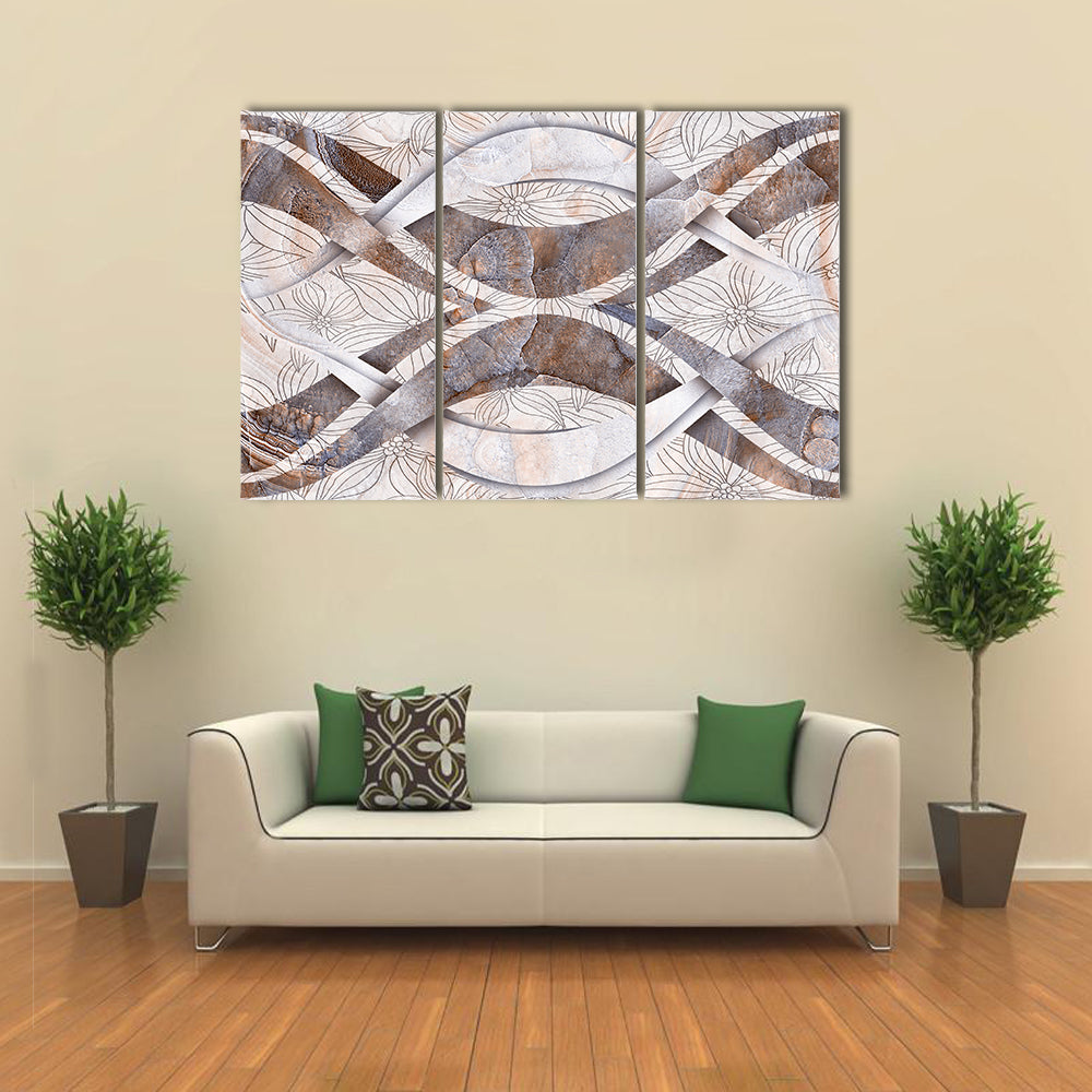 Seamless Stone Bands Abstract Canvas Wall Art
