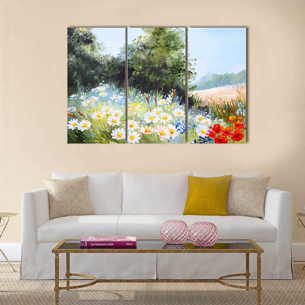 Meadow of Daisies Canvas Wall Art