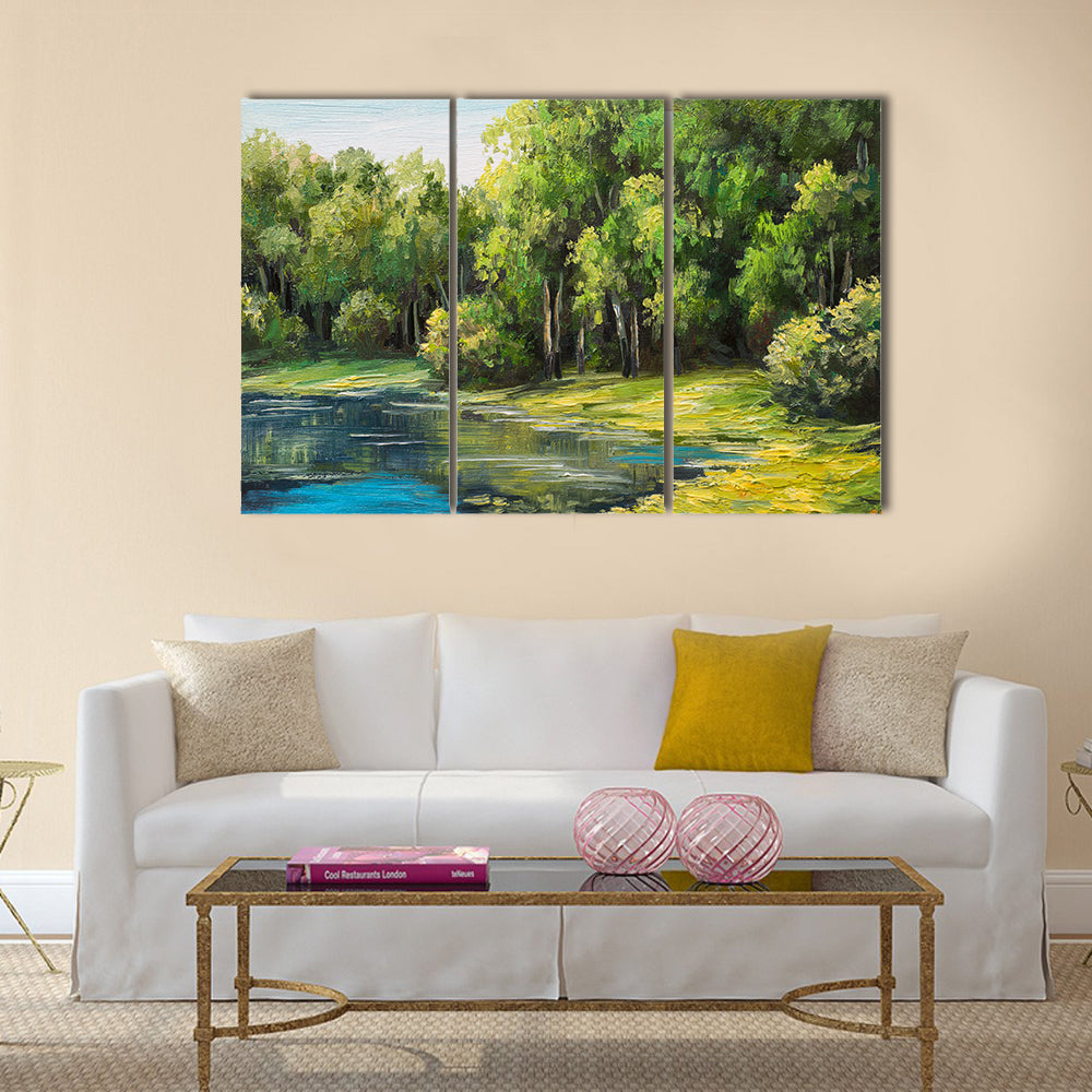 Lake in the Forest Canvas Wall Art