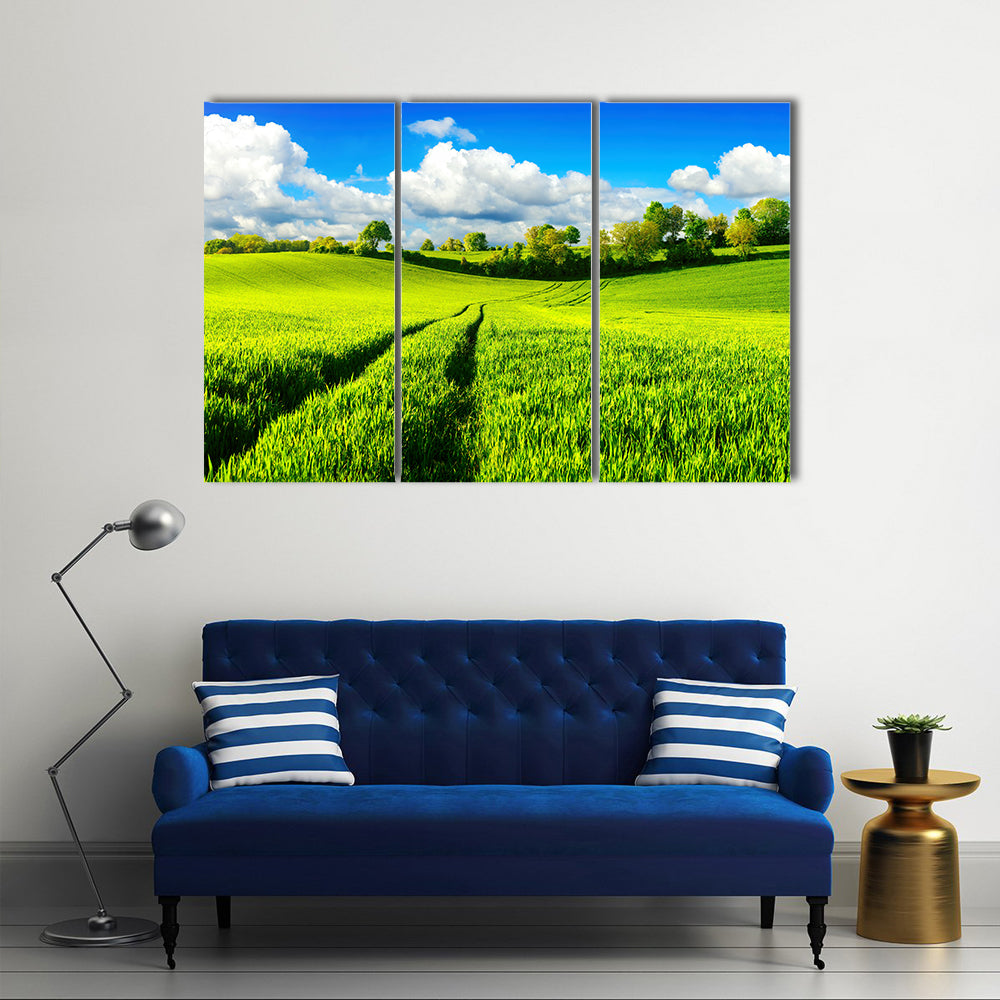 Idyllic Green Fields Canvas Wall Art