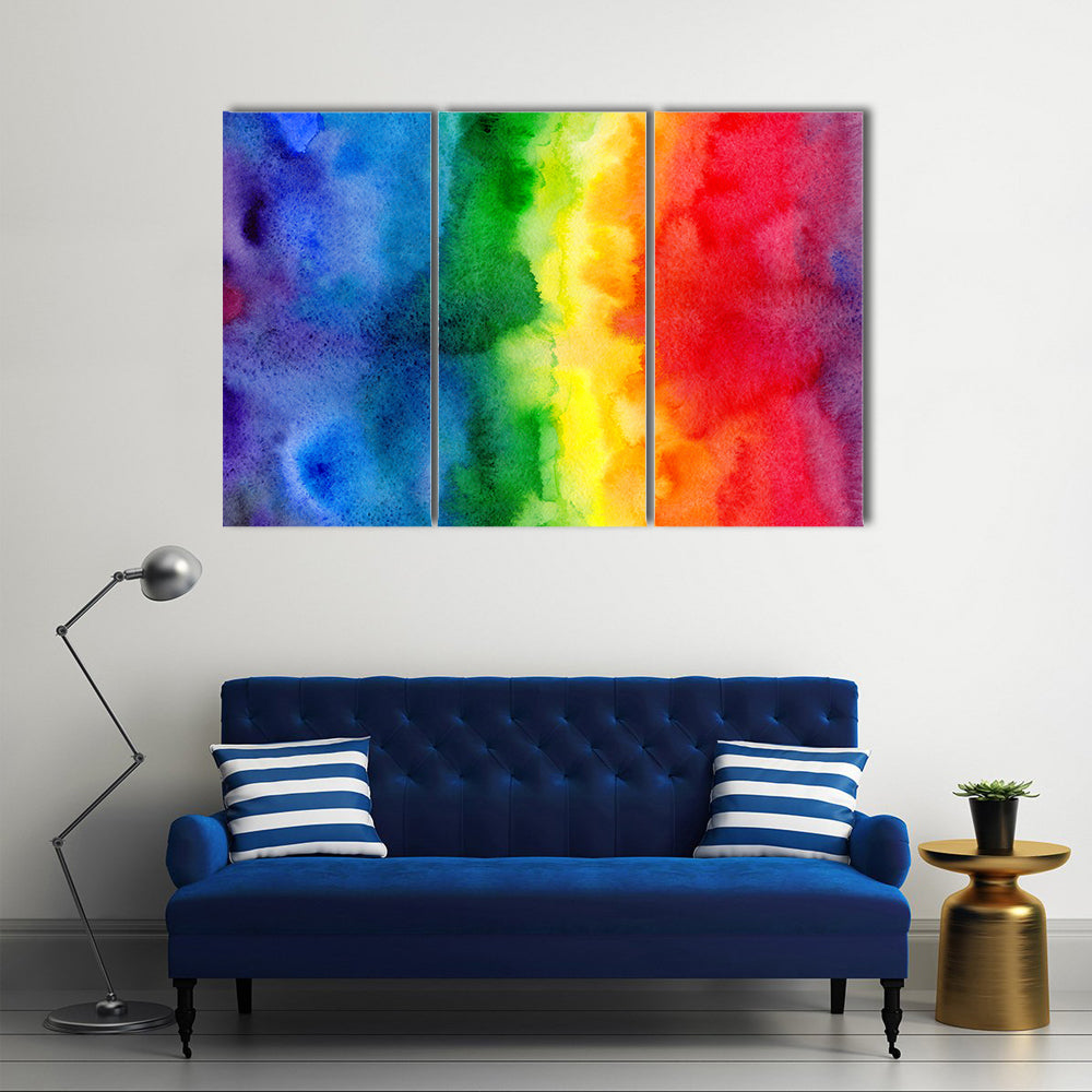 Watercolor Rainbow Gradient Canvas Wall Art