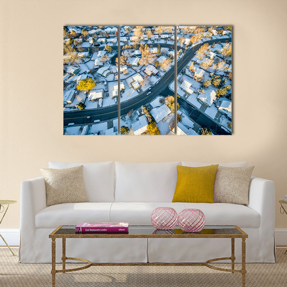 Fort Collins Cityscape In Colorado Canvas Wall Art