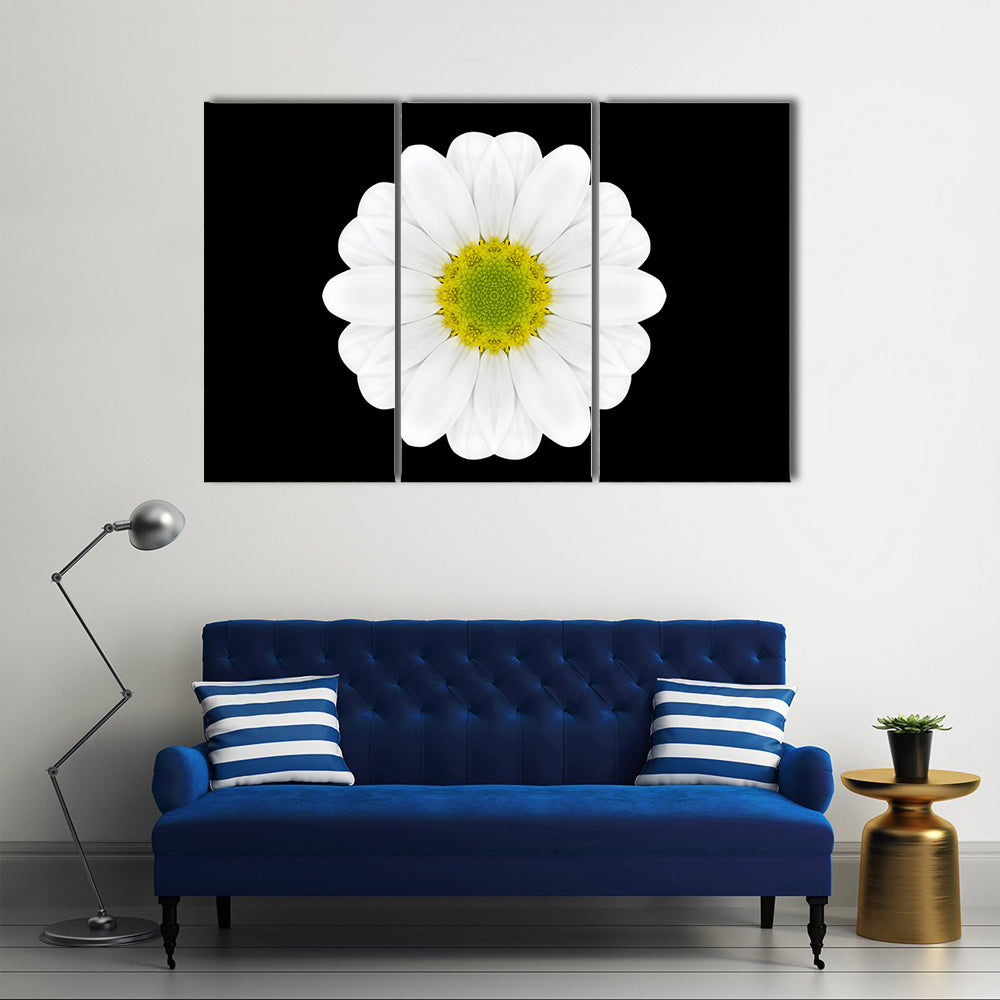 Close Up Of White Flower Mandala Canvas Wall Art