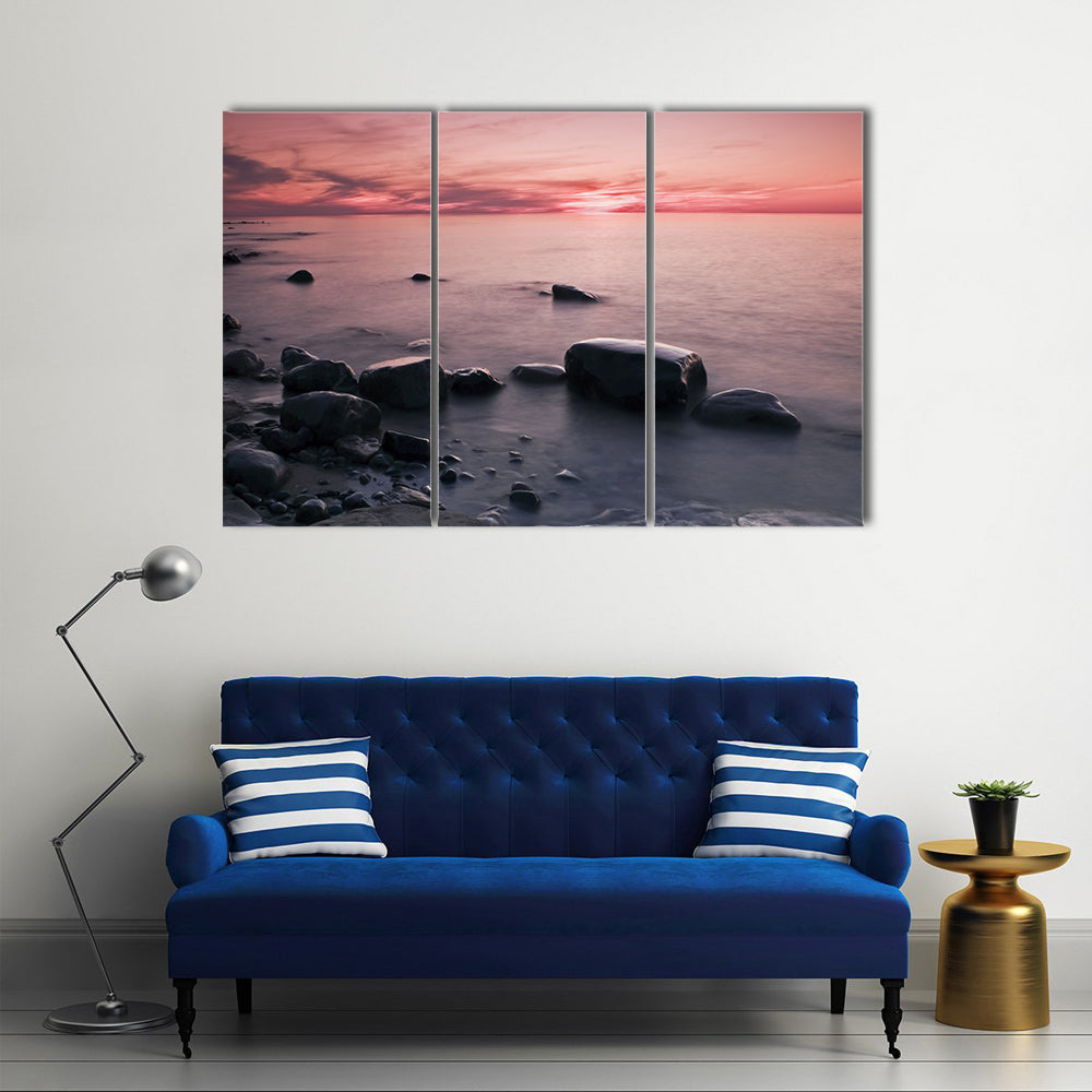 Lakeshore at Sunset in Michigan Canvas Wall Art