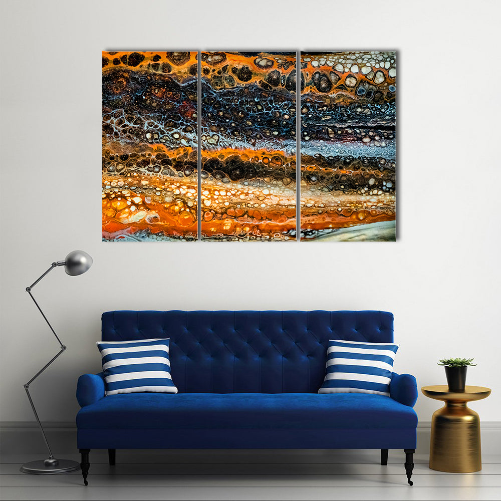 Liquid Painting With Cells Canvas Wall Art