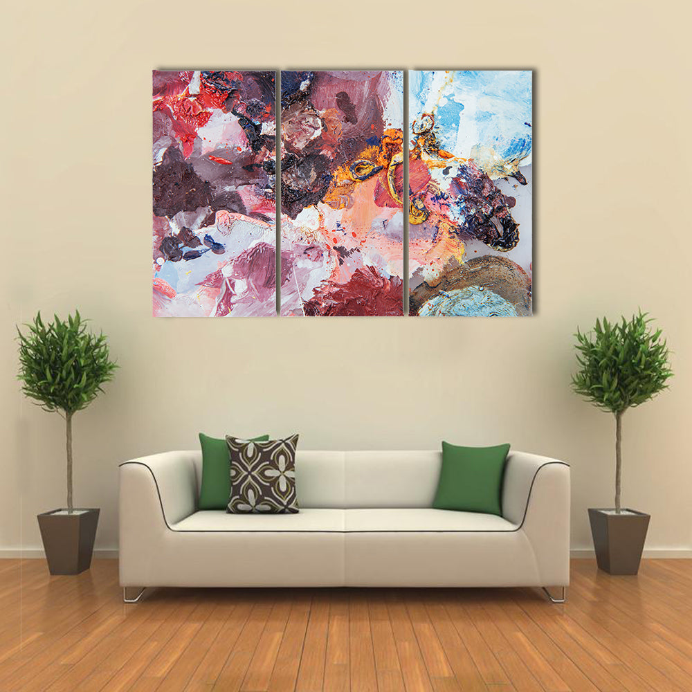 Multicolored Impasto Brushstrokes Canvas Wall Art