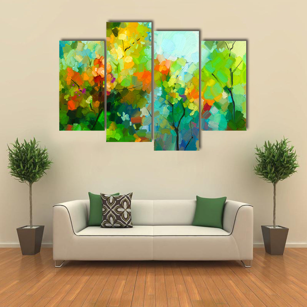 Spring Forest Abstract Canvas Wall Art
