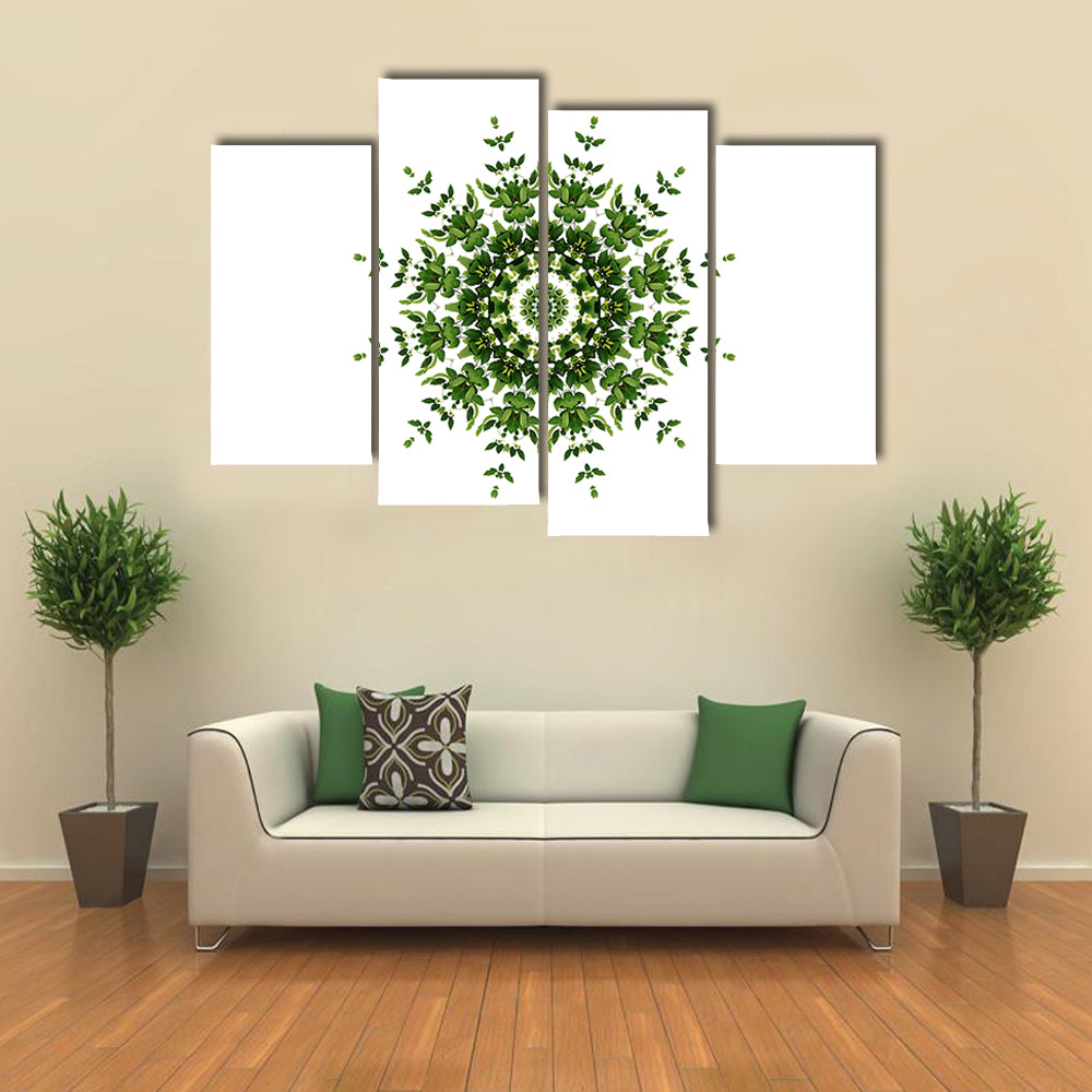 Green Mandala Pattern Canvas Wall Art
