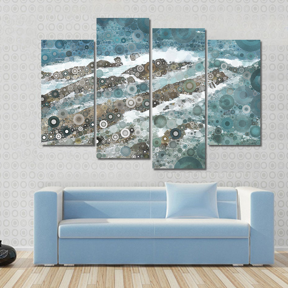 Mosaic Ocean Wave Texture Canvas Wall Art