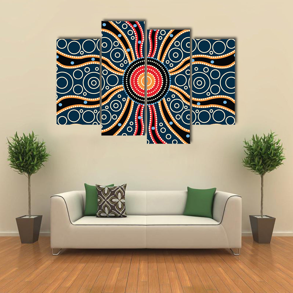 Blue Mandala Connection Canvas Wall Art