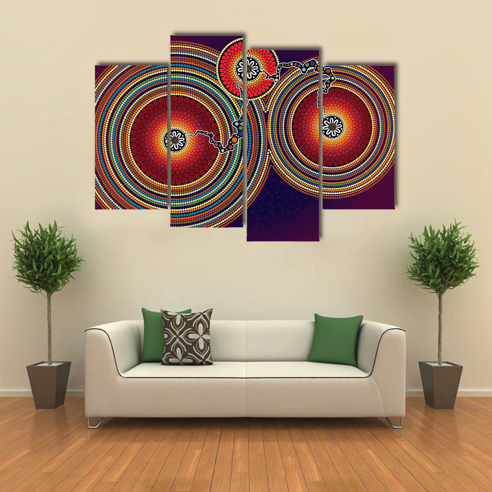 Aboriginal Dot Mandala Connection Canvas Wall Art