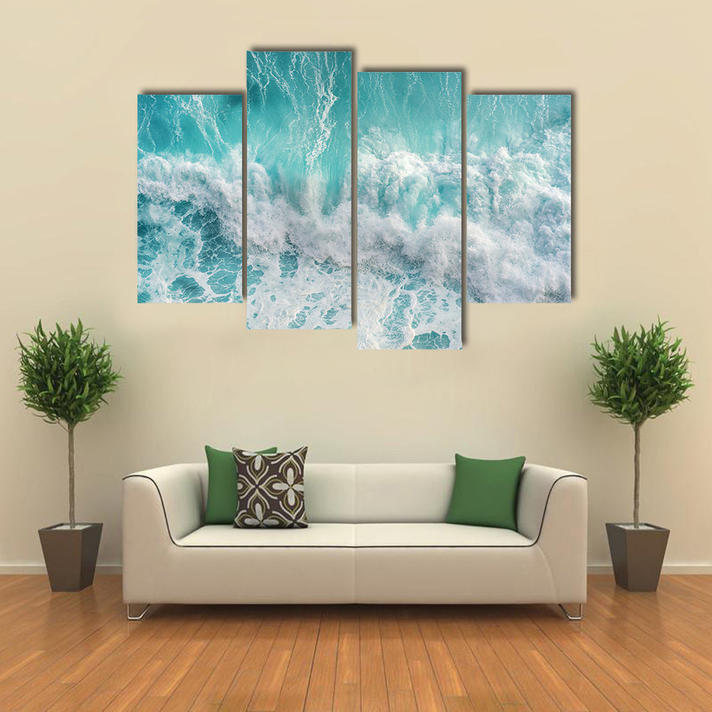 Aerial View Of The Ocean Wave Canvas Wall Art