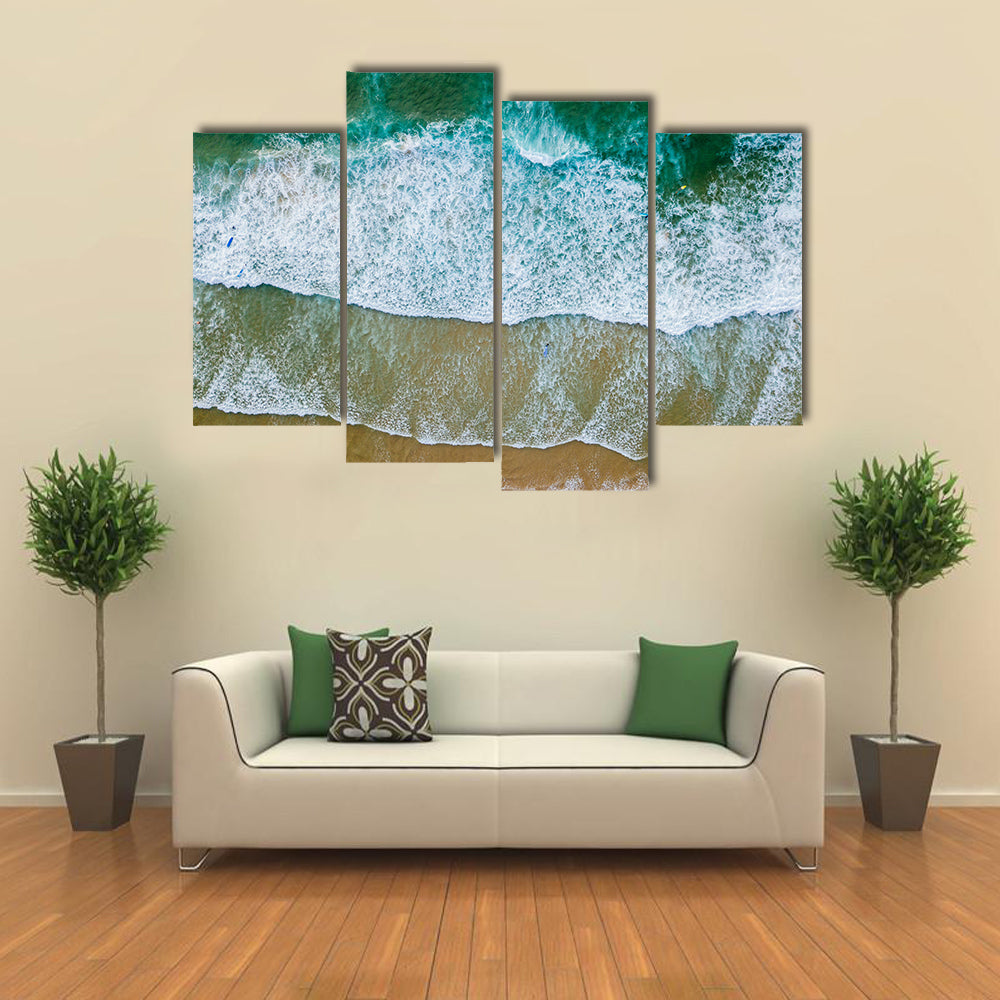 Sandy Beach Shore In Portugal Canvas Wall Art