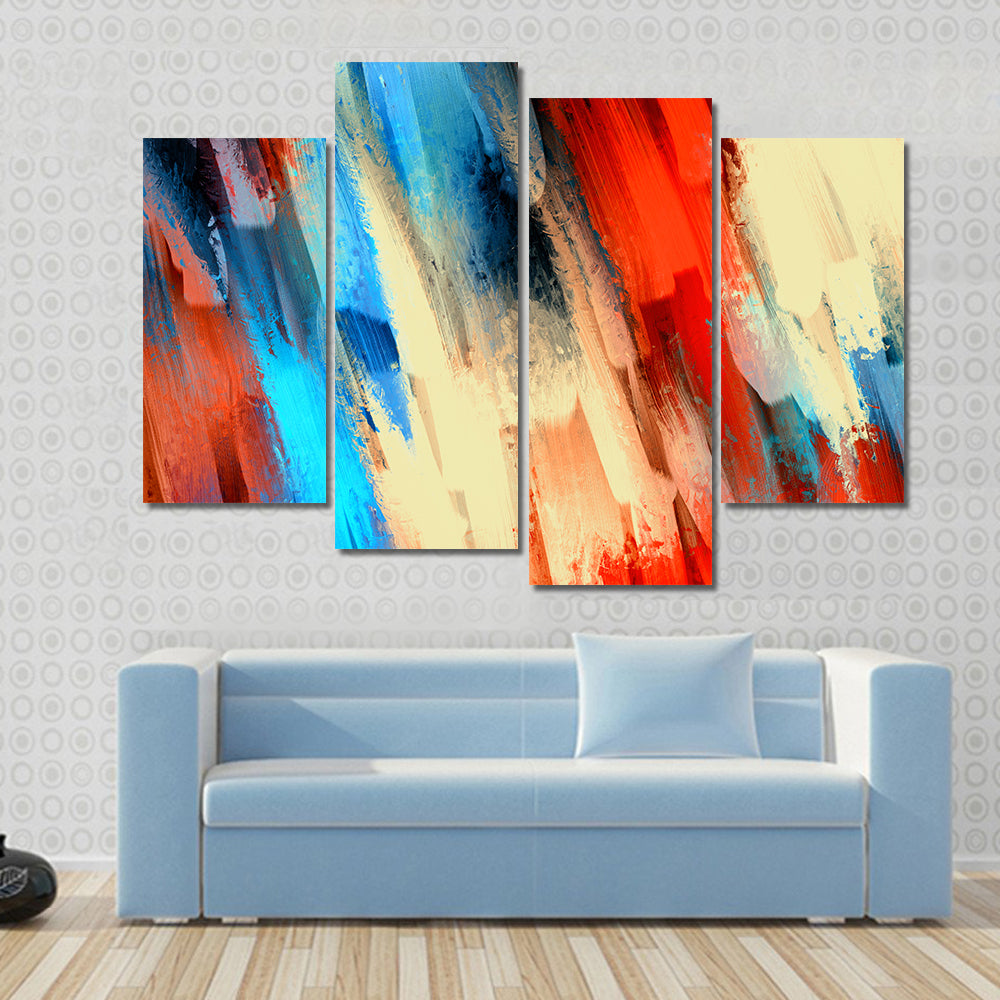 Dynamic Diagonal Brushstrokes Oil Painting Canvas Wall Art