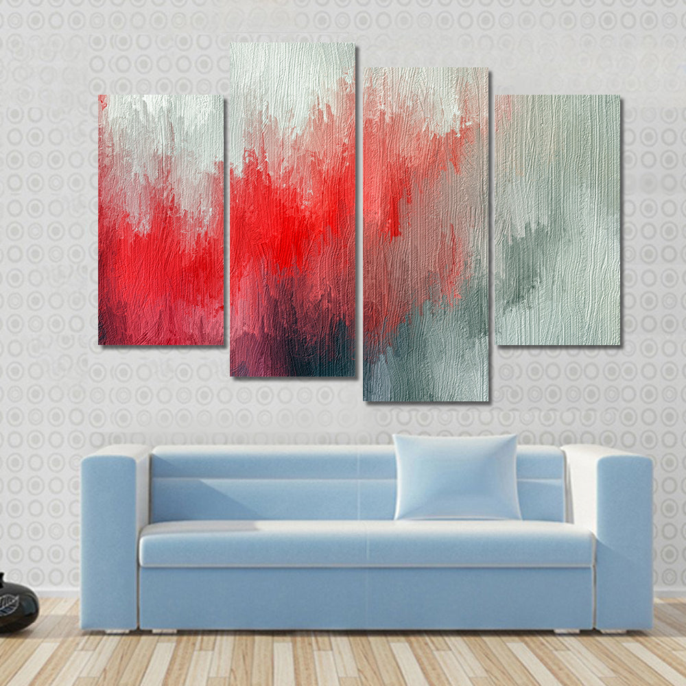 Twilight Red Abstract Canvas Wall Art