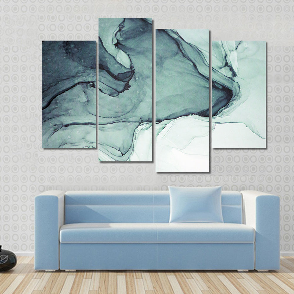 Teal Alcohol Ink Abstract Canvas Wall Art