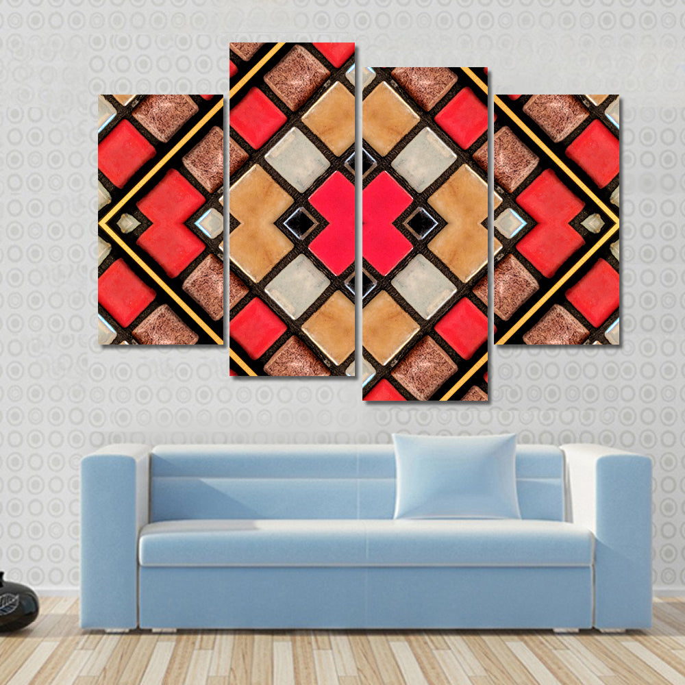 Small Cubic Tile Mosaic Canvas Wall Art