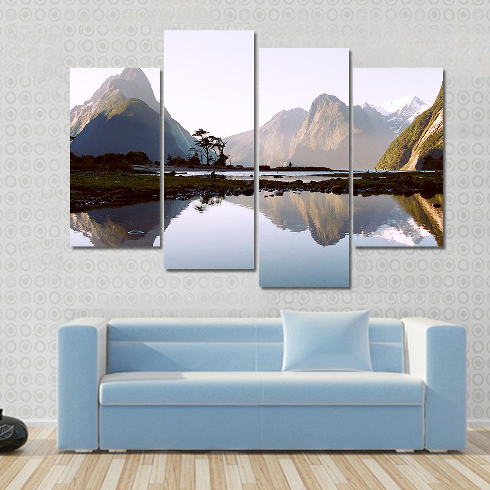 Milford Sound Early Morning Reflection Canvas Wall Art