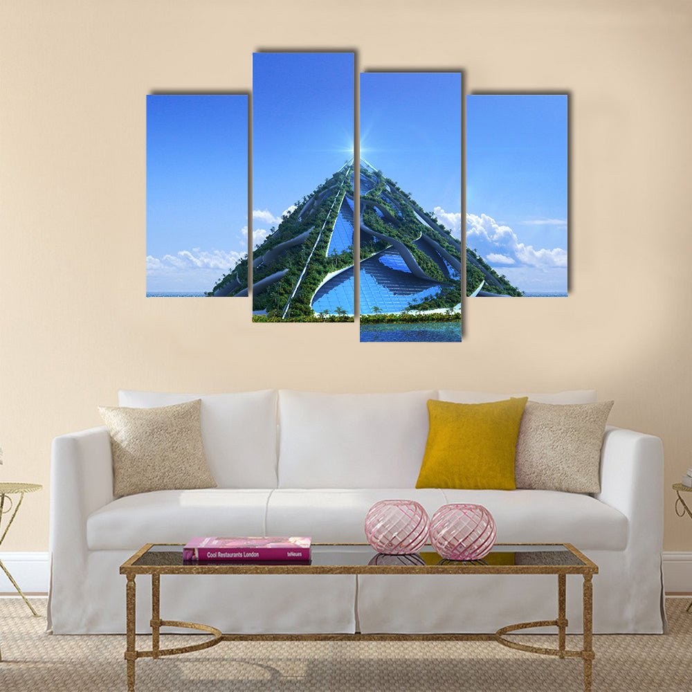 3D Glass Pyramid Canvas Wall Art