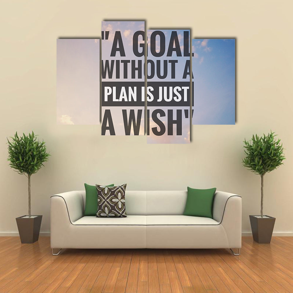 Quote "A Goal Without A Plan Is Just A Wish" Canvas Wall Art