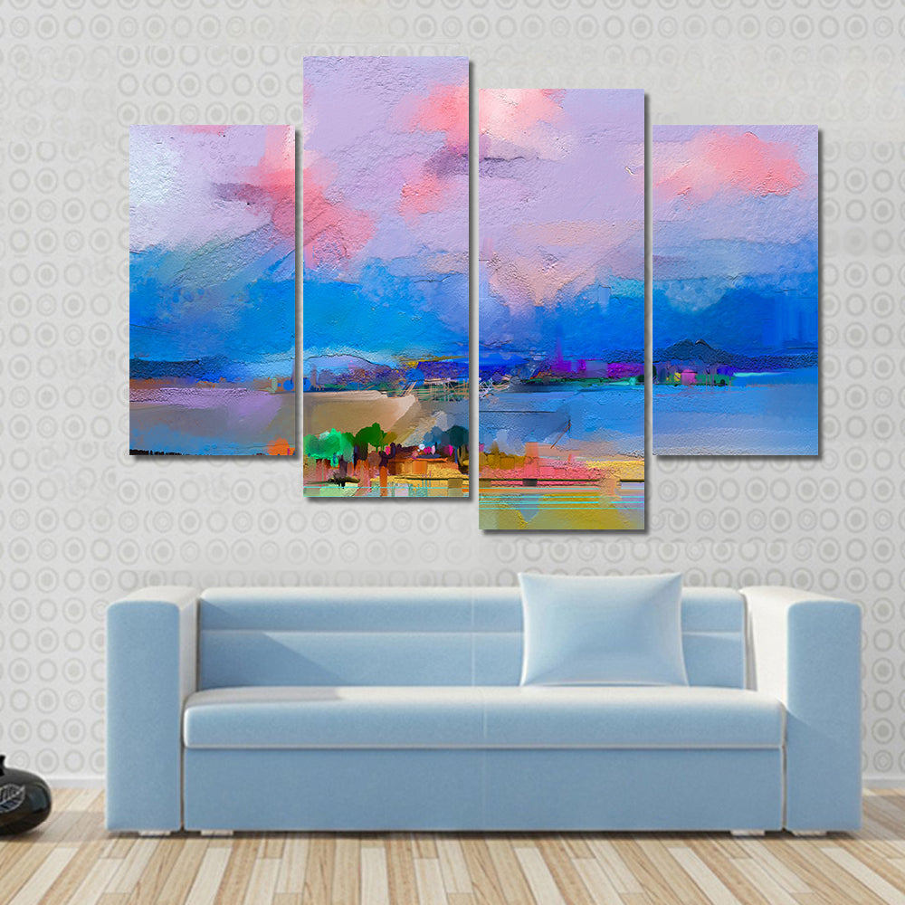 Colorful Sky Abstract Landscape Canvas Wall Art