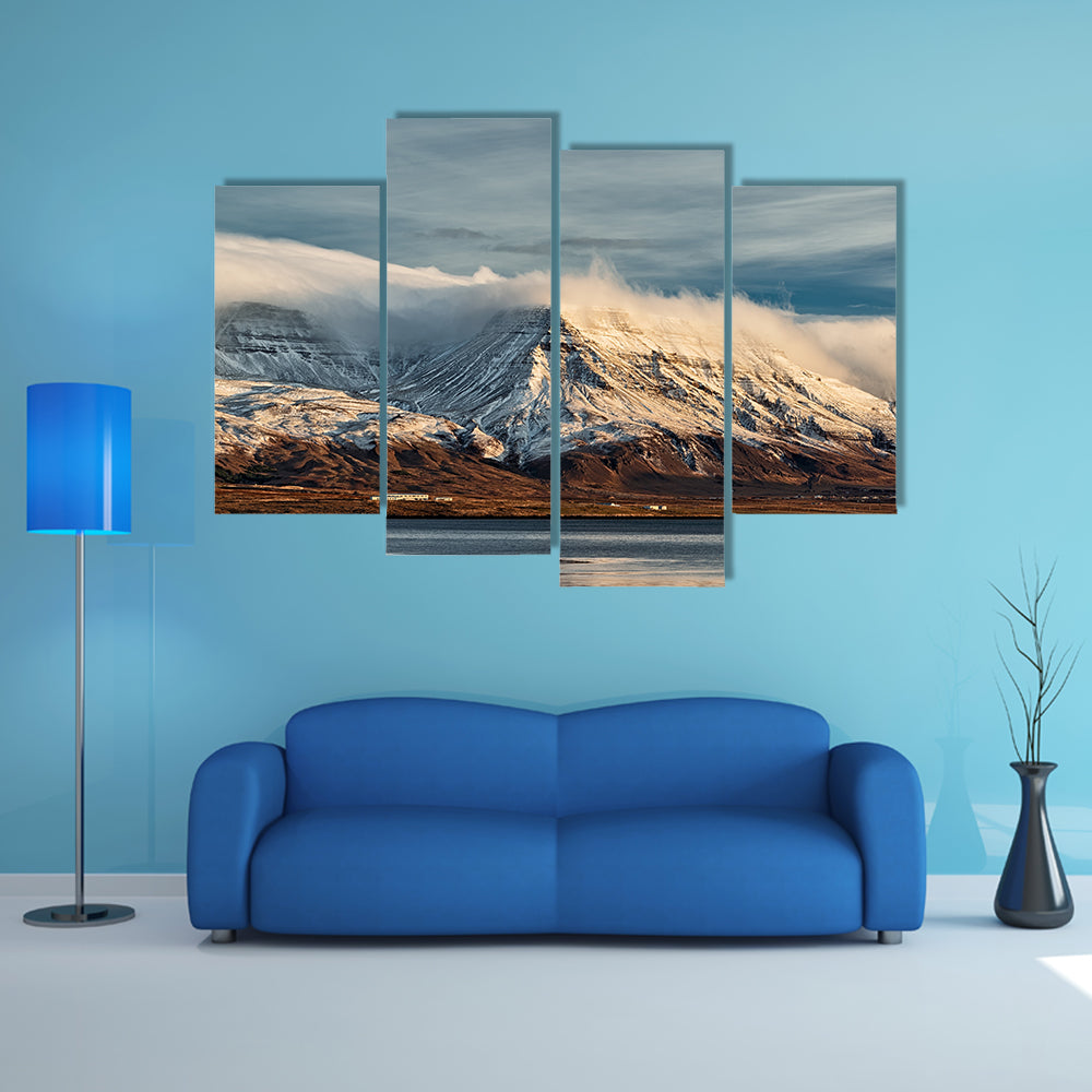 Sunrise From Reykjavik In Iceland Canvas Wall Art