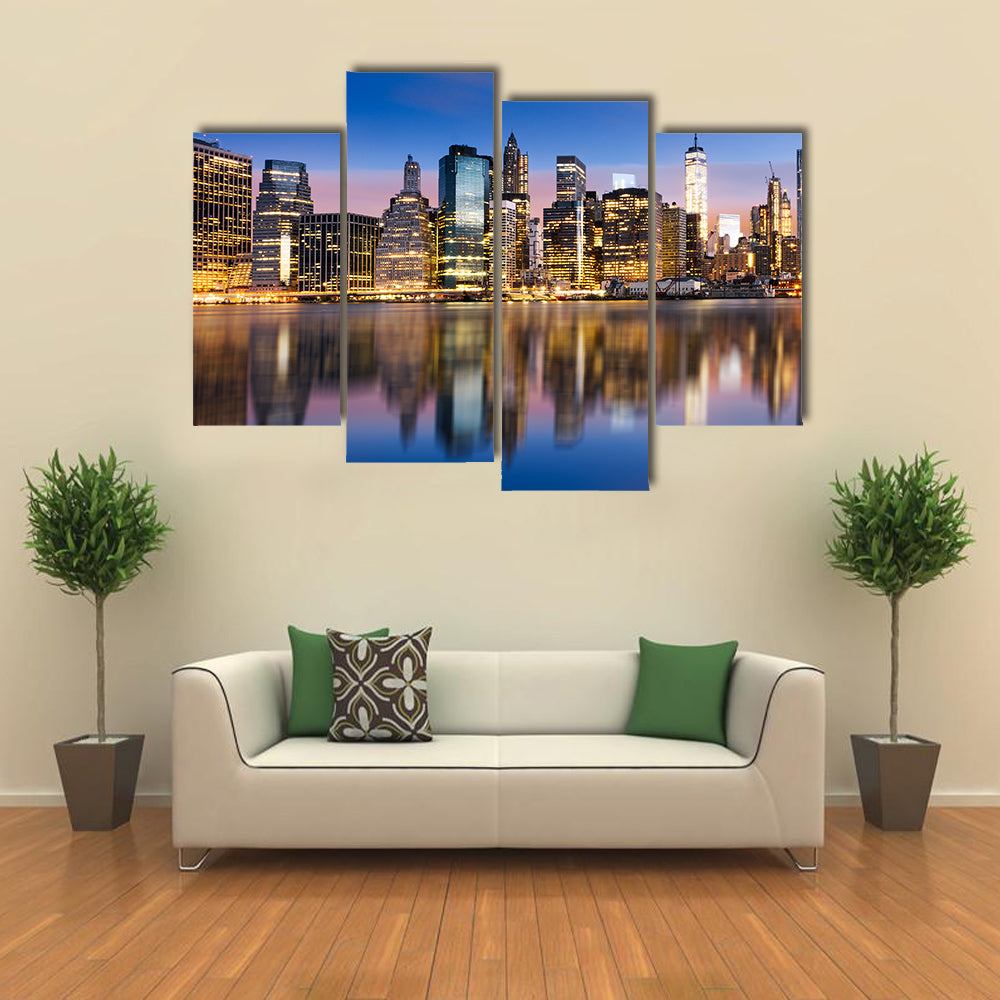 Sunrise Over Manhattan Canvas Wall Art