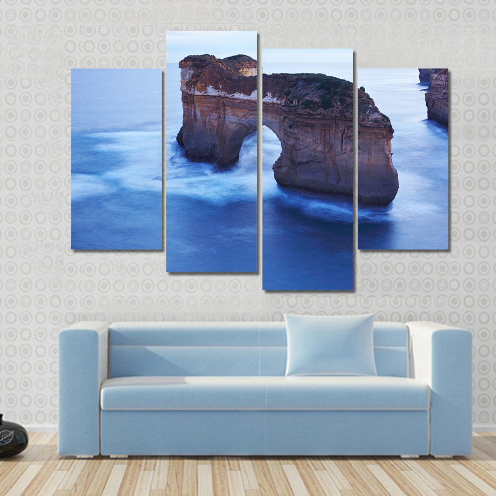 Misty Sea Arch and Limestone Cliffs Canvas Wall Art
