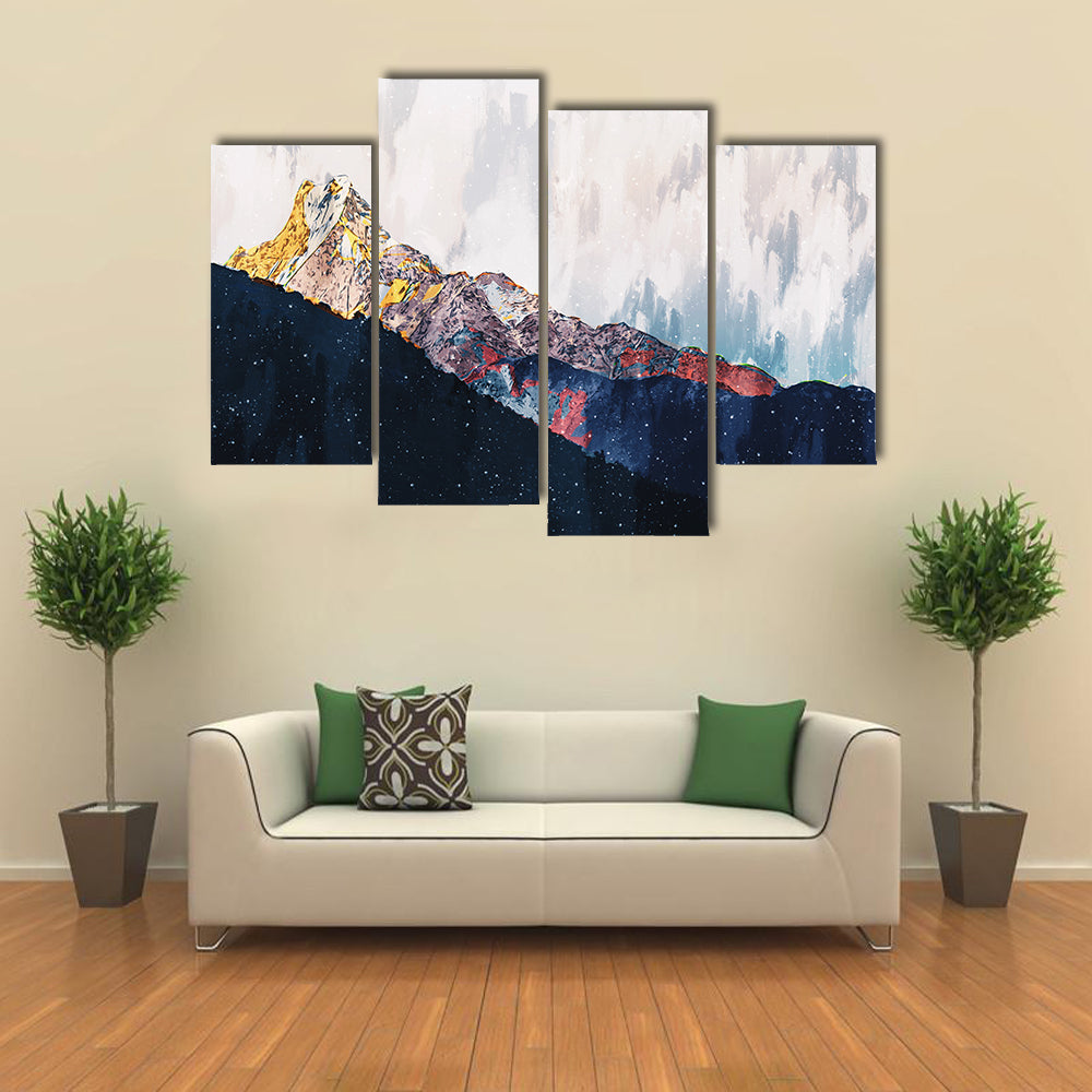 Colorful Abstract Mountain Range Canvas Wall Art