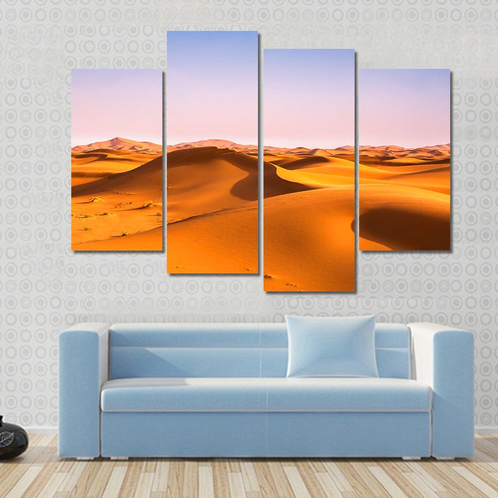 Sahara Sand Dunes at Golden Hour Canvas Wall Art
