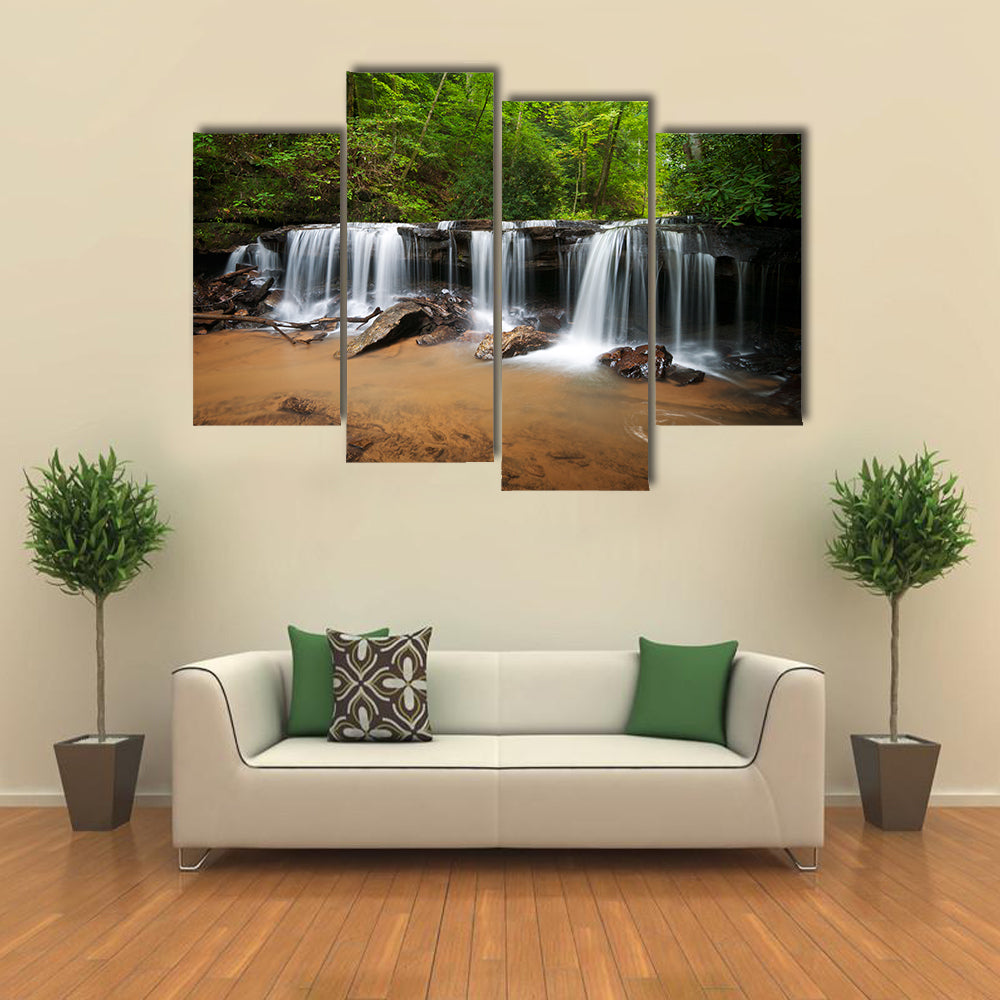 Peaceful Forest Waterfalls Canvas Wall Art