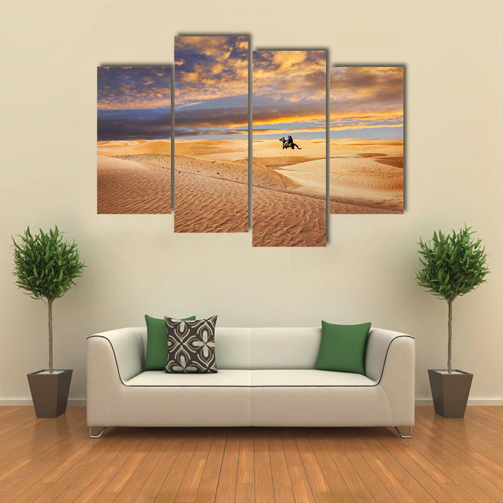 Sahara Desert At Sunrise In Tunisia Canvas Wall Art